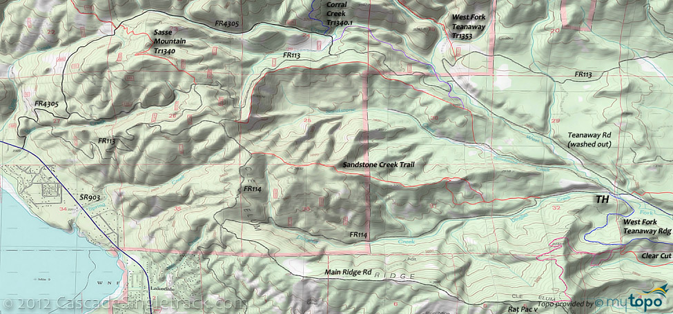 Sandstone Creek Trail Topo Map