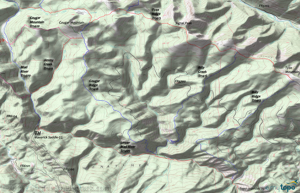 Tyee Ridge Trail #1415 Topo Map