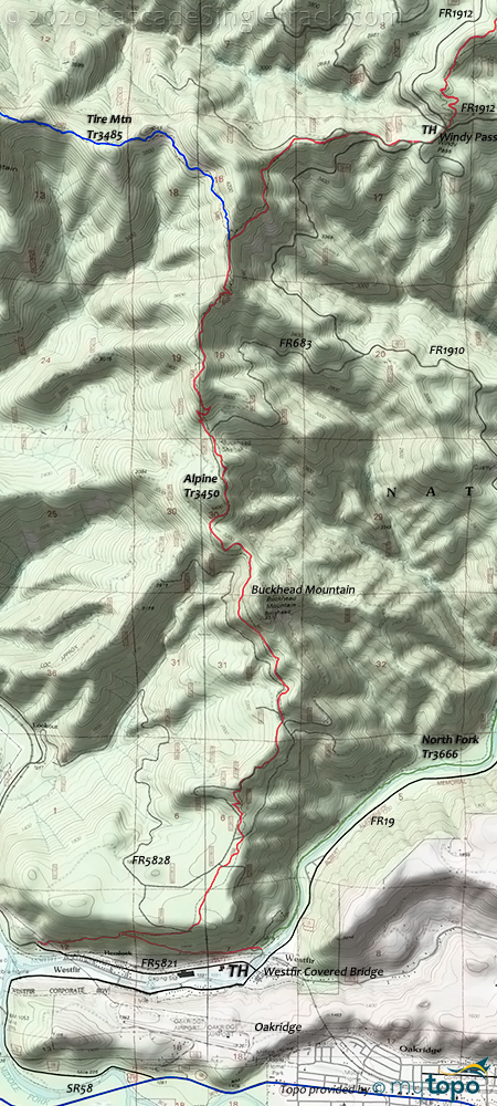 Alpine Trail #3450 Topo Map
