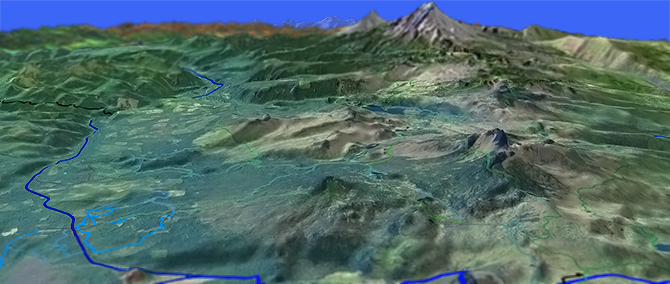 3D view of Blue Lake Trail #3422