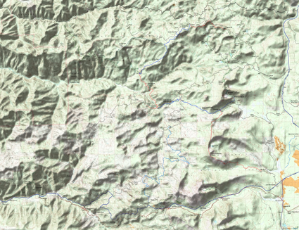 View of Middle Santiam Wilderness, Pyramids, Chimney Peak, McQuade Creek, Scar Mountain, Crescent Mountain Topo Map
