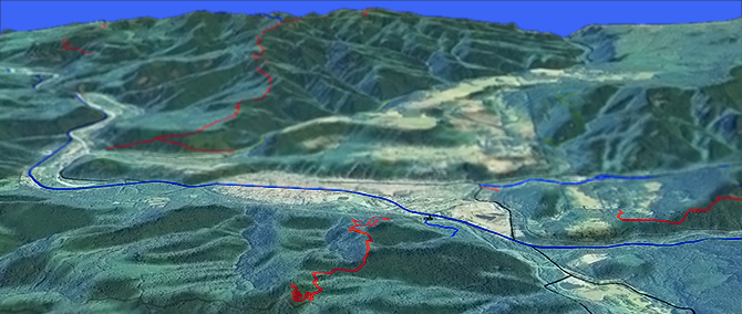 3D view of Larison Rock Trail #3607