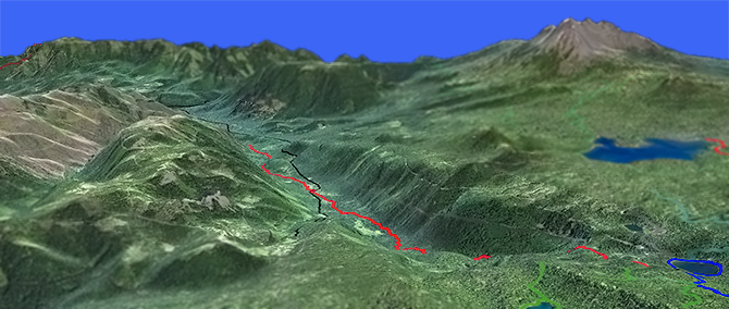3D view of Middle Fork Willamette Trail #3609