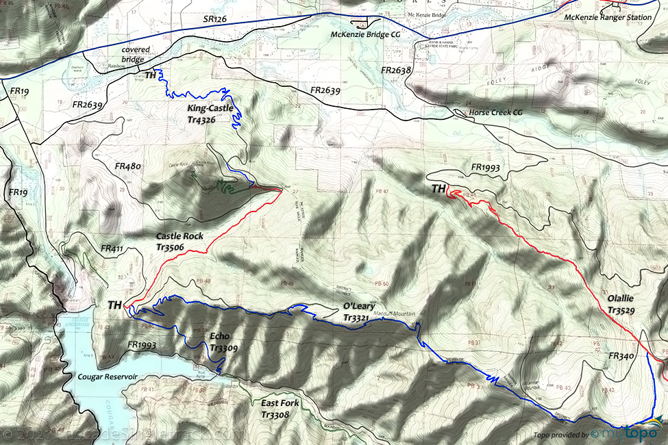 O'Leary Mountain Trail #3321 Topo Map