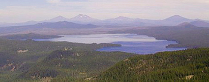 View of Waldo Lake from Fuji Mountain Summit