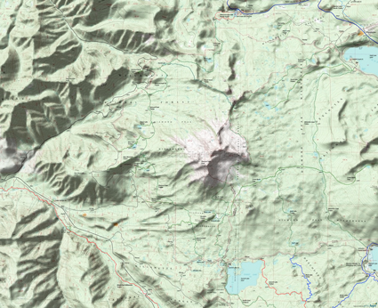 Diamond Peak Wilderness, Mount Yoran, Rockpile, Bear Mountain, Blue Lake, Corrigan Lake, Pacific Crest Trail D Trail Topo Map