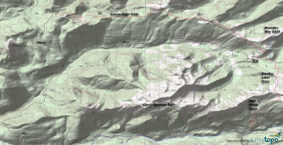 Canyon Ridge Trail #689 Topo Map