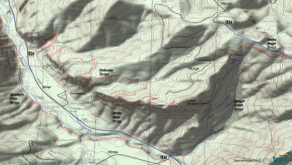 Palisades Trail #1198 Topo Map