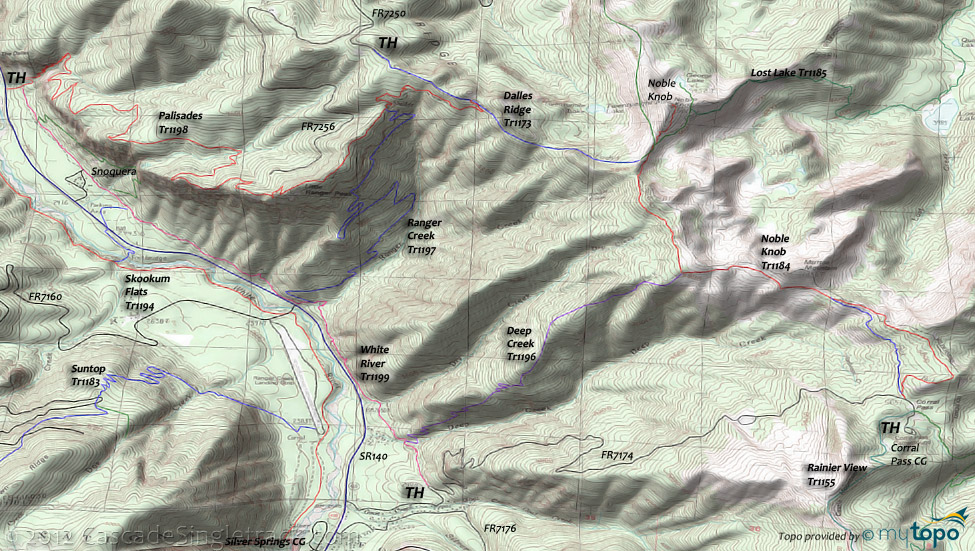Ranger Creek Trail #1197 Topo Map