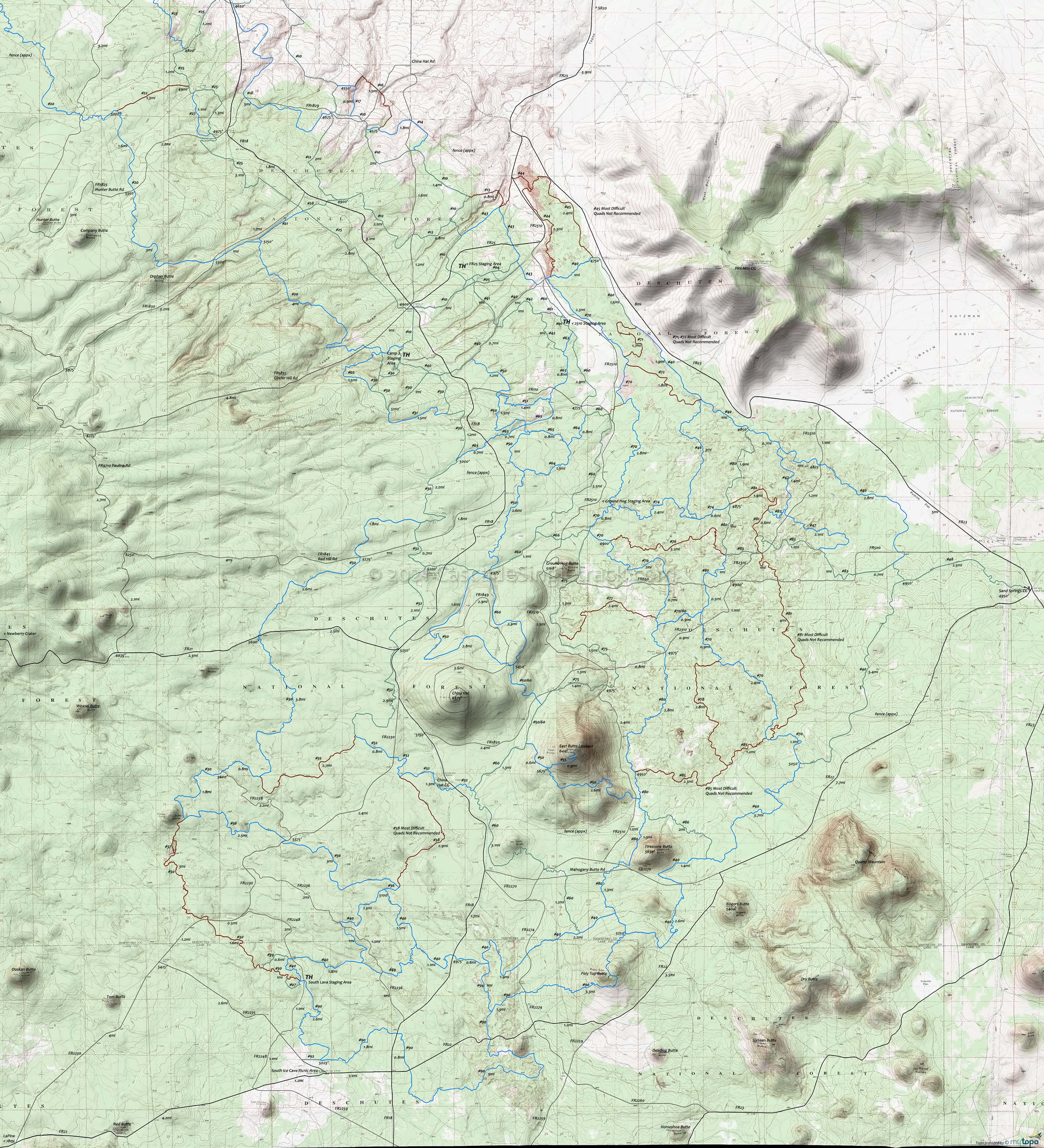 East Fort Rock OHV Trail Map