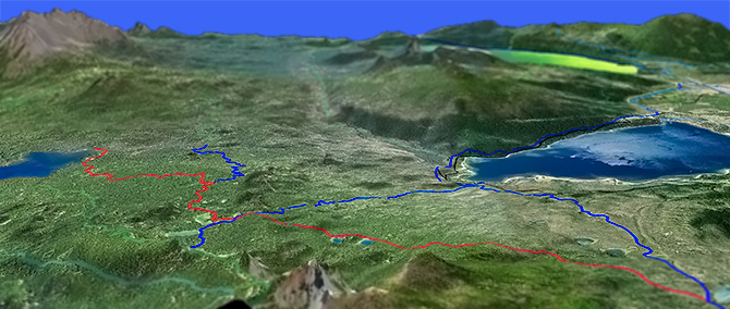 3D view of Crescent to Windy Lake Trail #46