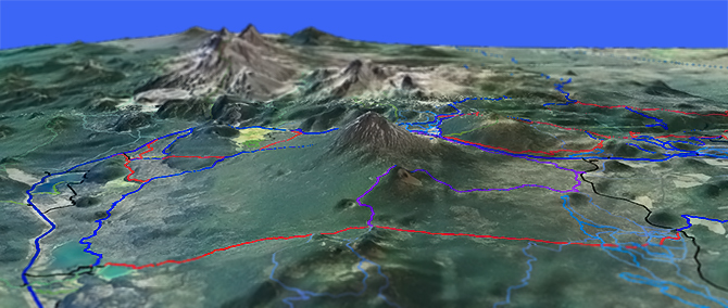 3D view of Edison Butte to Lava Lake Trail #31