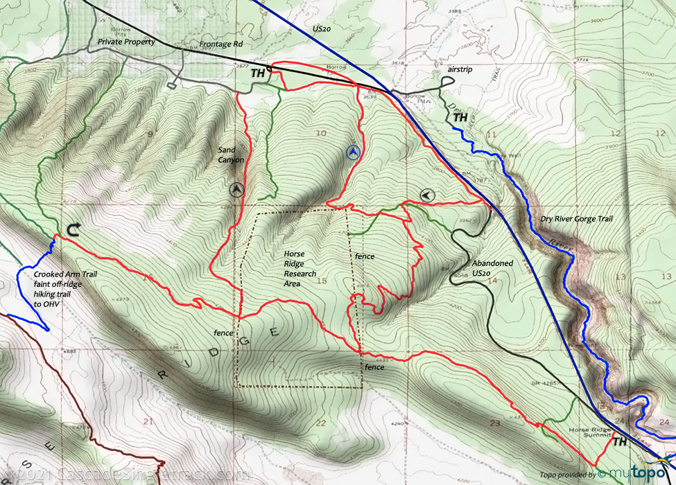 Horse Ridge Trail Topo Map