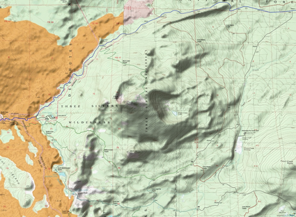 Millican Crater, Scott Pass Trails Topo Map