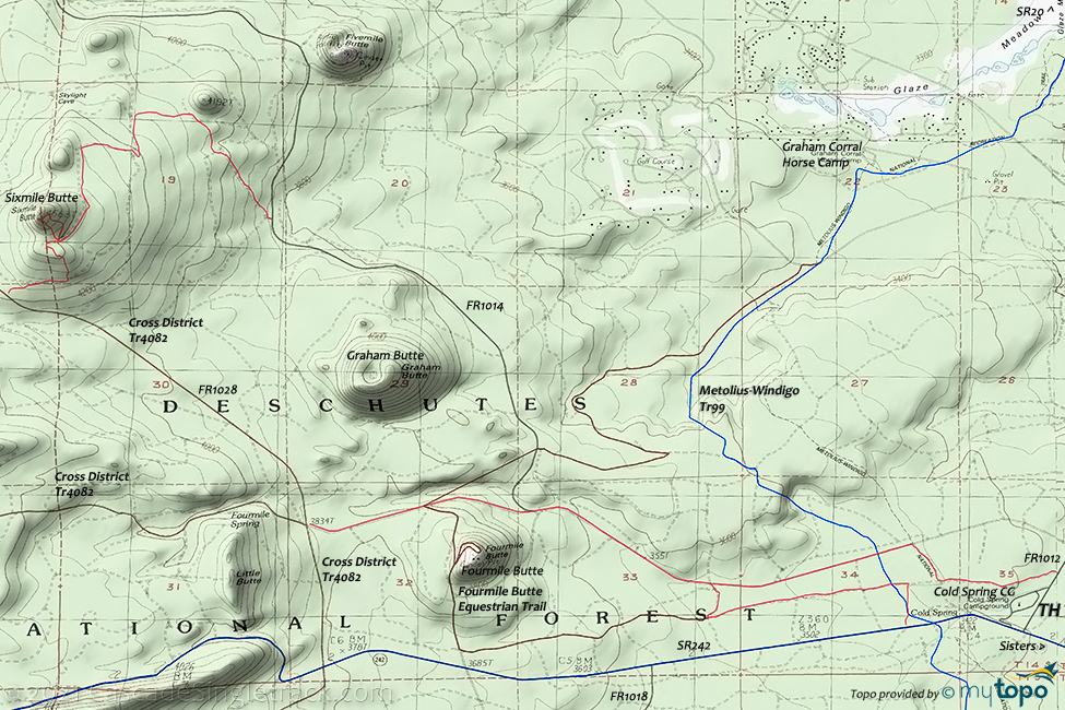 Sixmile Butte Topo Map