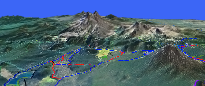 3D view of Sparks Lake to Lava Lake Trail #4