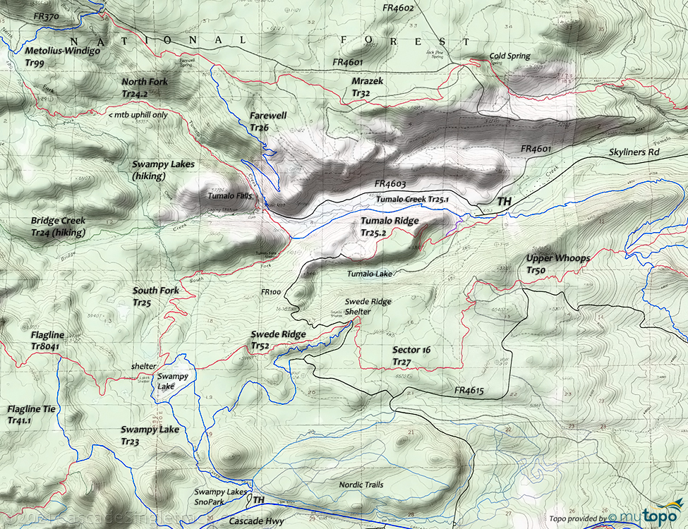 Tumalo Ridge Trail #25.2 Topo Map