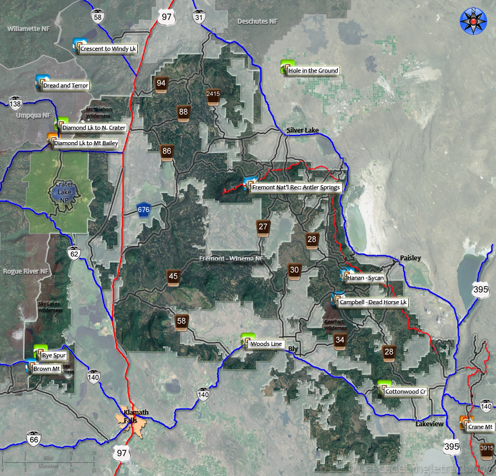 Fremont - Winema National Forest Mountain Bike and Hiking Trails