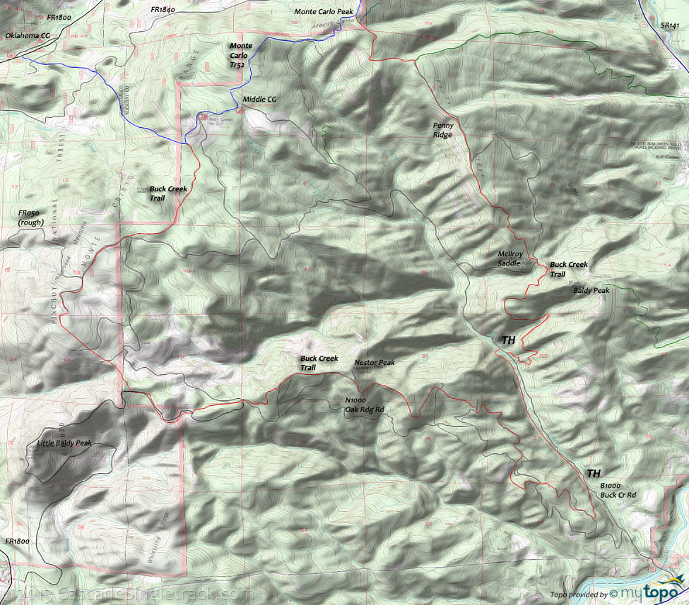 Buck Creek Trail Topo Map