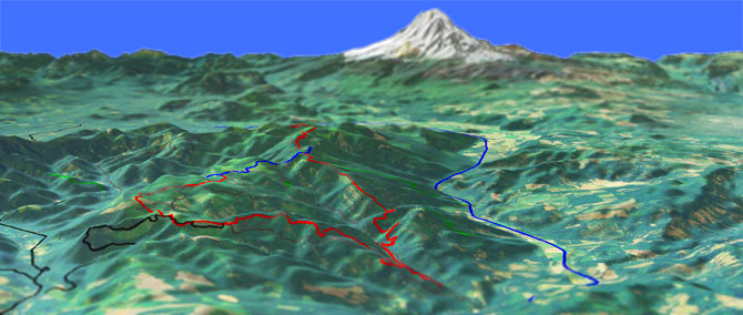 3D view of Buck Creek Trail