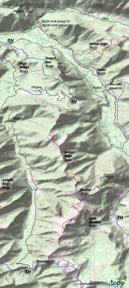 Juniper Ridge Trail 261 Topo Map