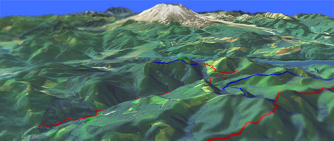 3D view of Mitchell Peak Trail