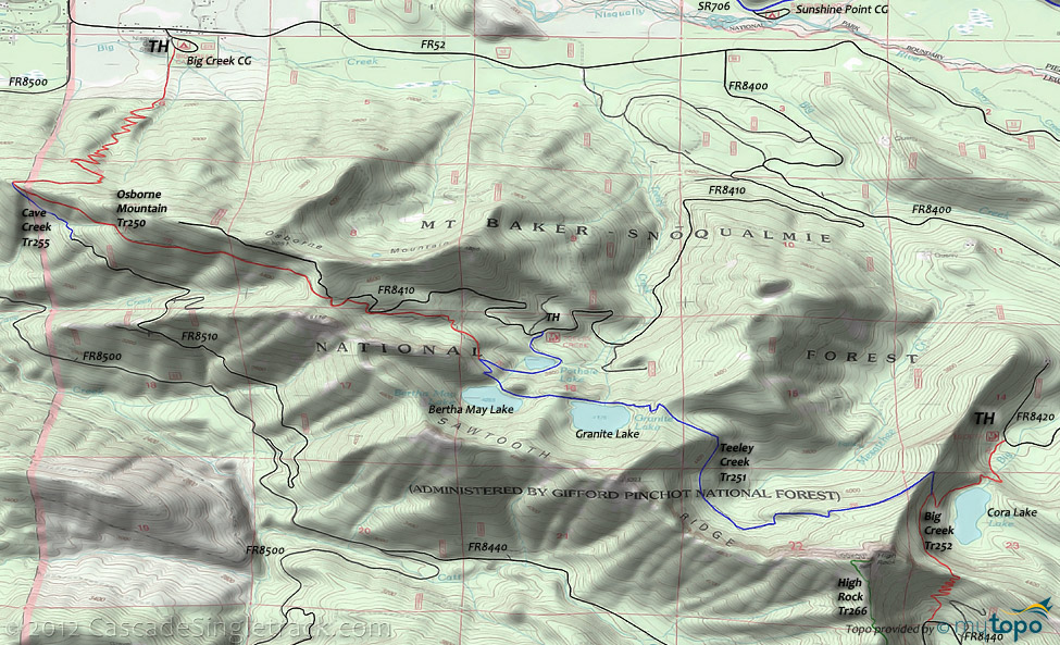 Osborne Mountain Trail 250 Topo Map