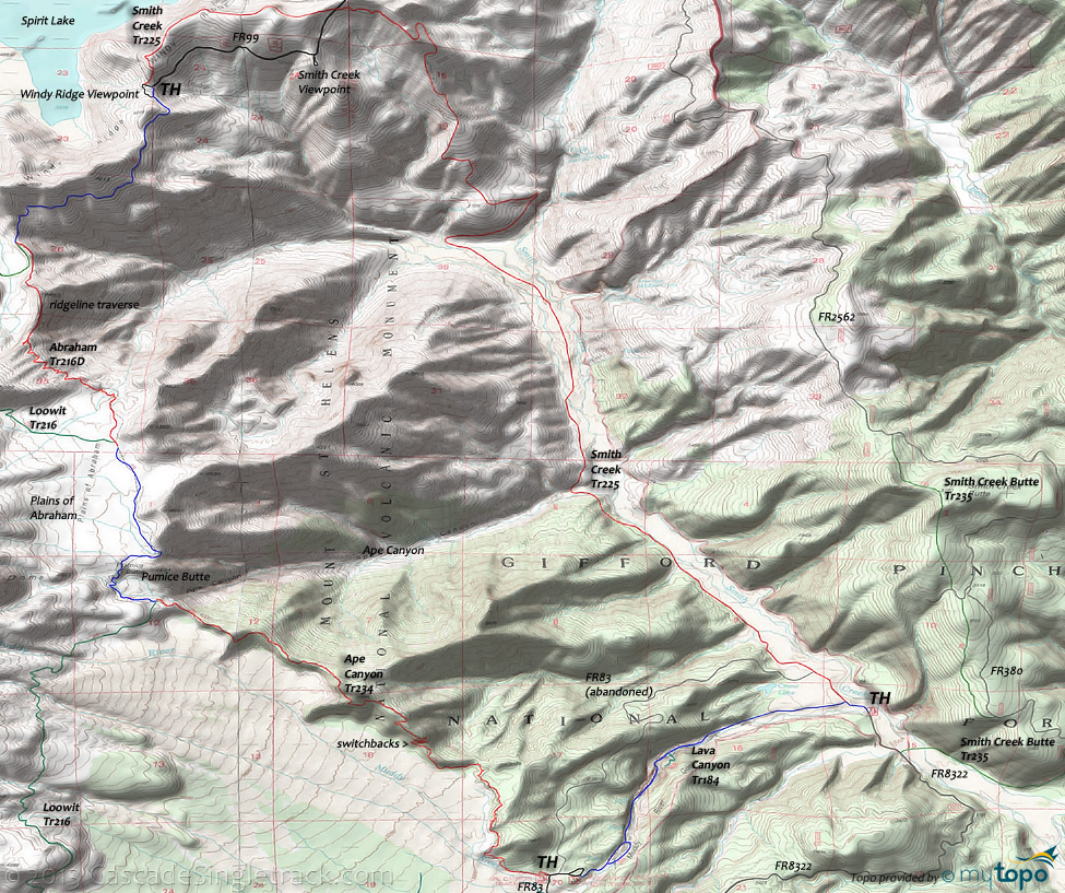Smith Creek Trail #225 Topo Map