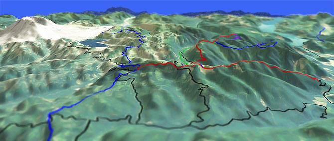 3D view of Strawberry Mountain Trail #220