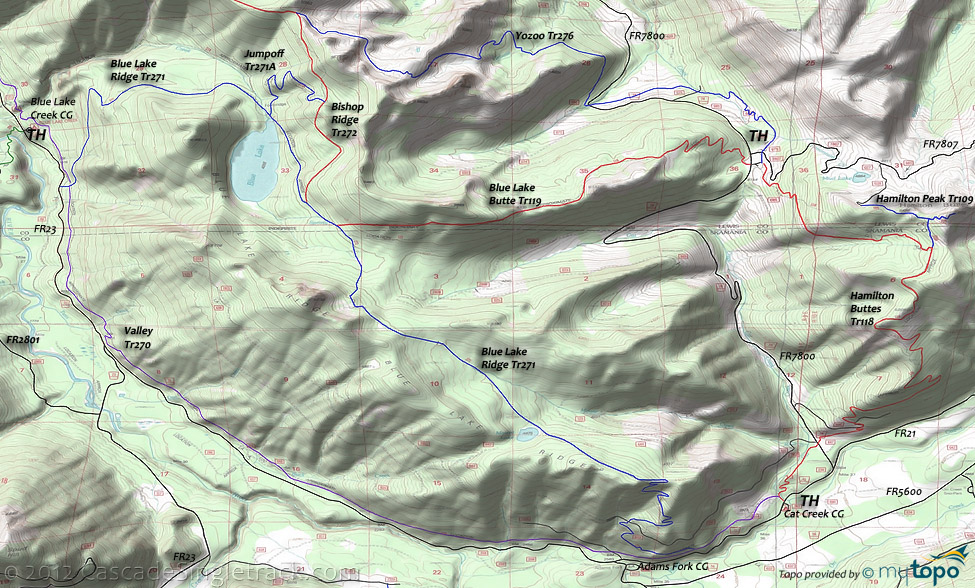 Hamilton Buttes Trail 118 Topo Map