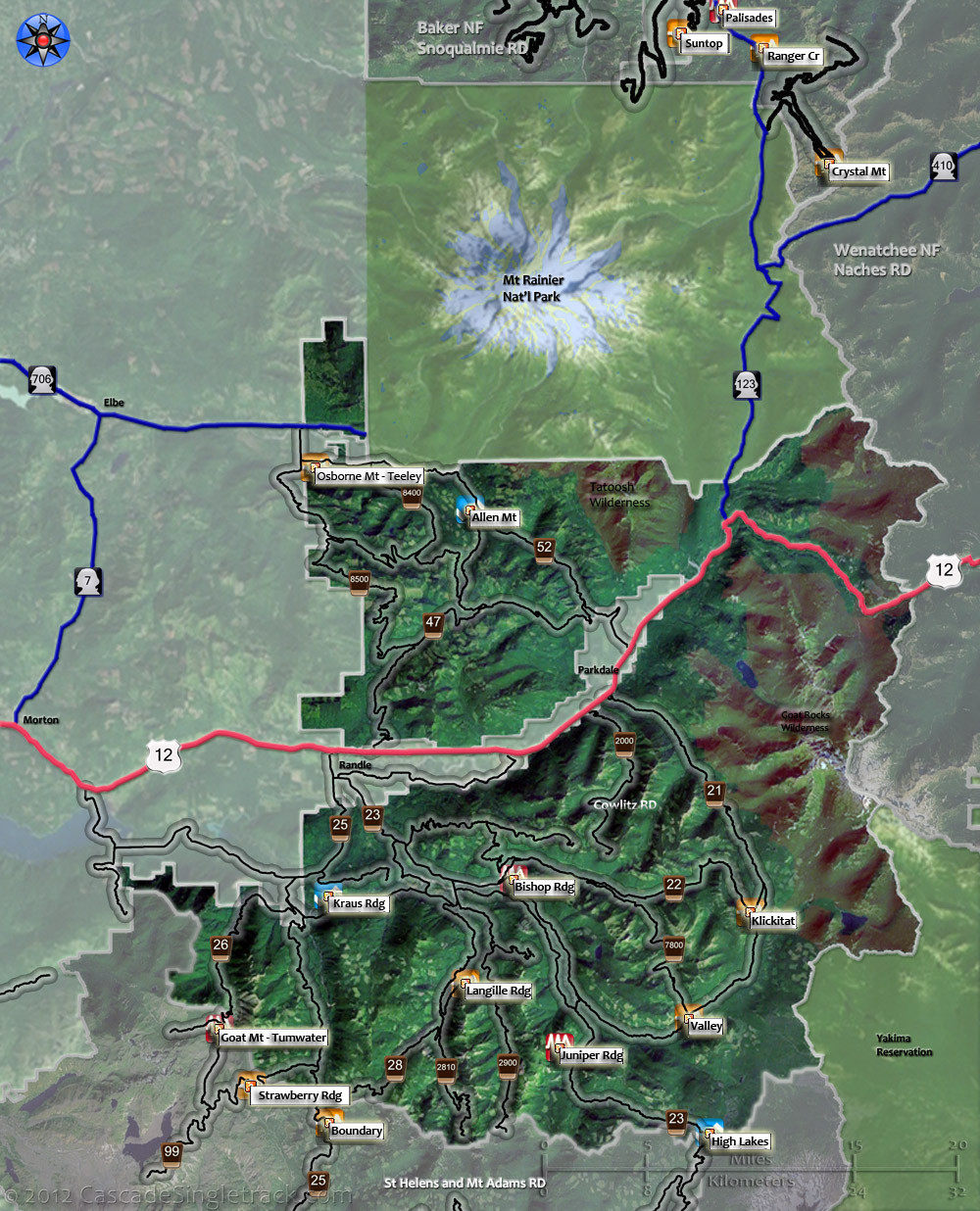 Gifford Pinchot Cowlitz Ranger District Mountain Bike and Hiking Trails