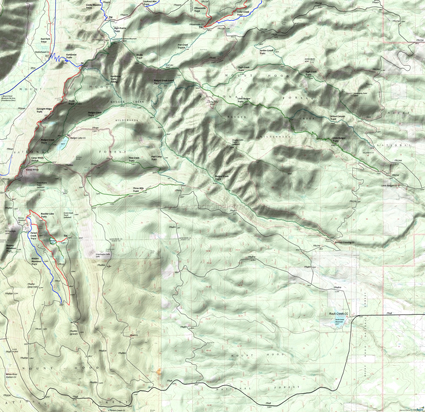 Badger Creek, Divide, Tygh Creek, Fret Creek Topo Map