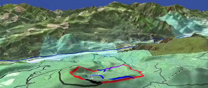 3D view of Larch Mountain Trail #441