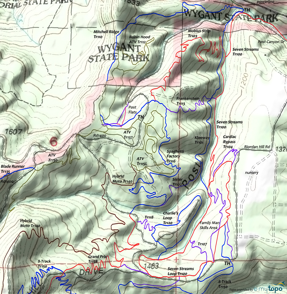 Post Canyon Trails Topo Map