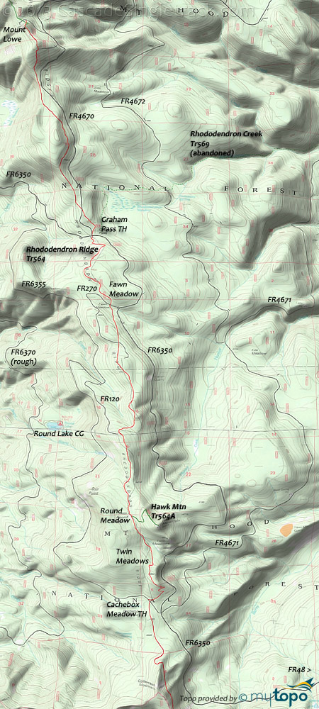 Rhododendron Ridge Trail #564 Topo Map