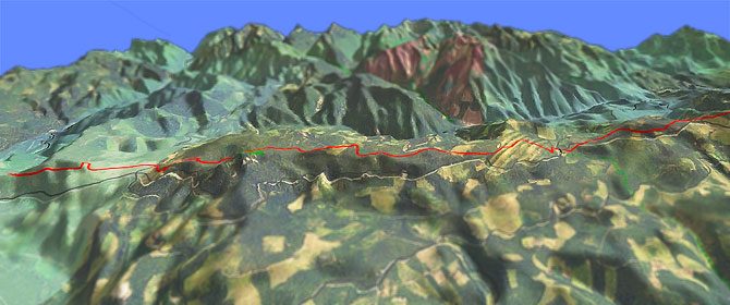 3D view of Rhododendron Ridge Trail #564