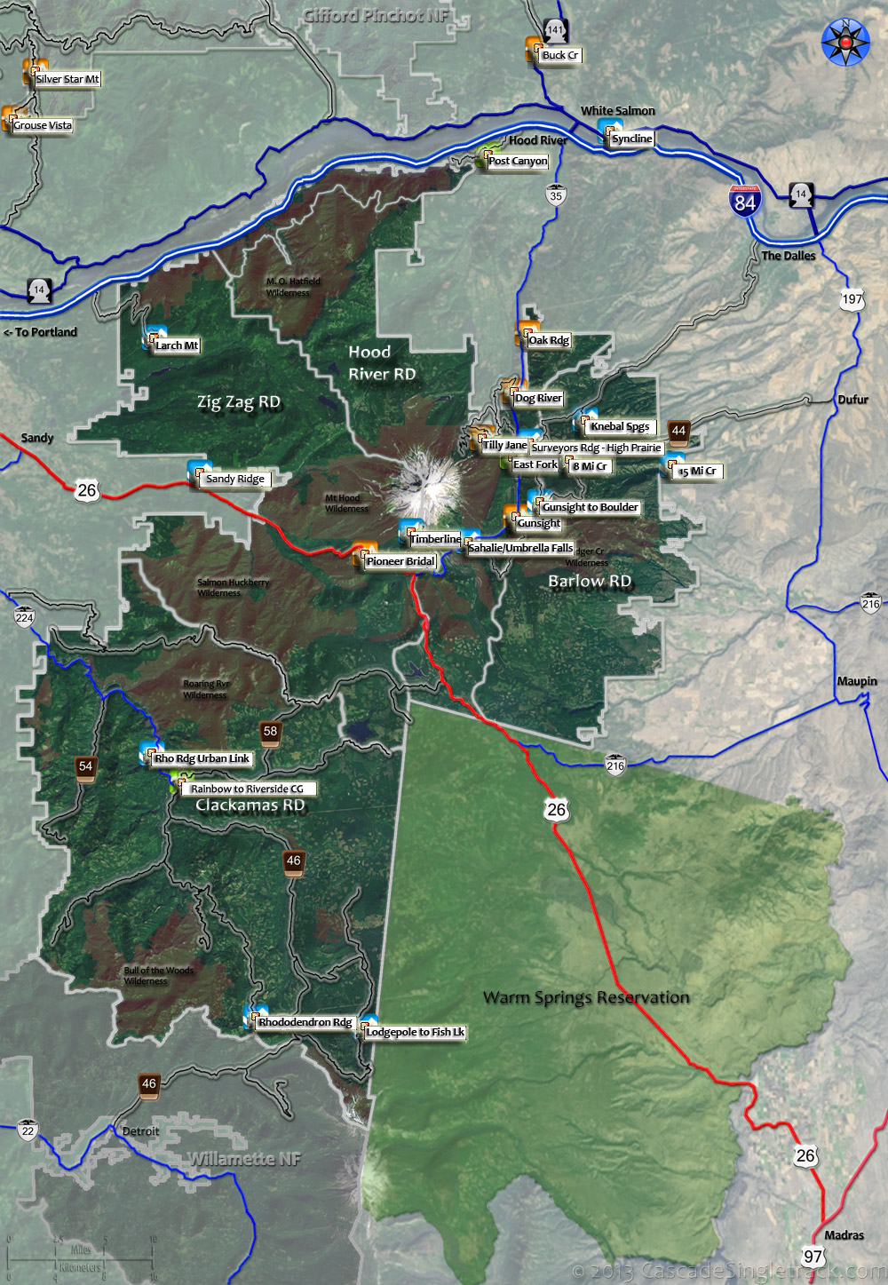 Mt hood hiking outlet trail map