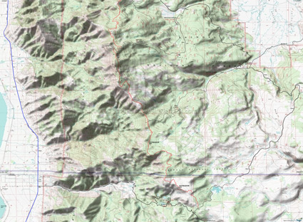 Crane Mountain NRT to Modoc Topo Map