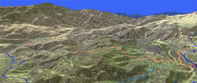 3D view of Cougar Creek Trail 835