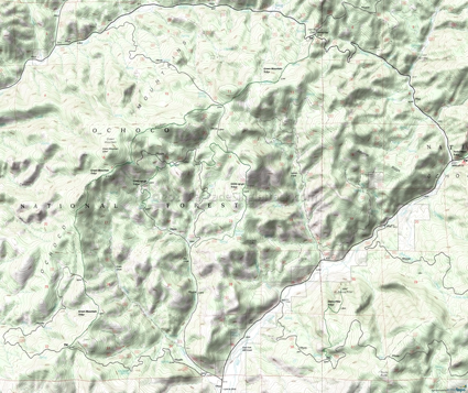 Green Mountain, Giddy-Up-Go, Steins Pillar Trails Topo Map