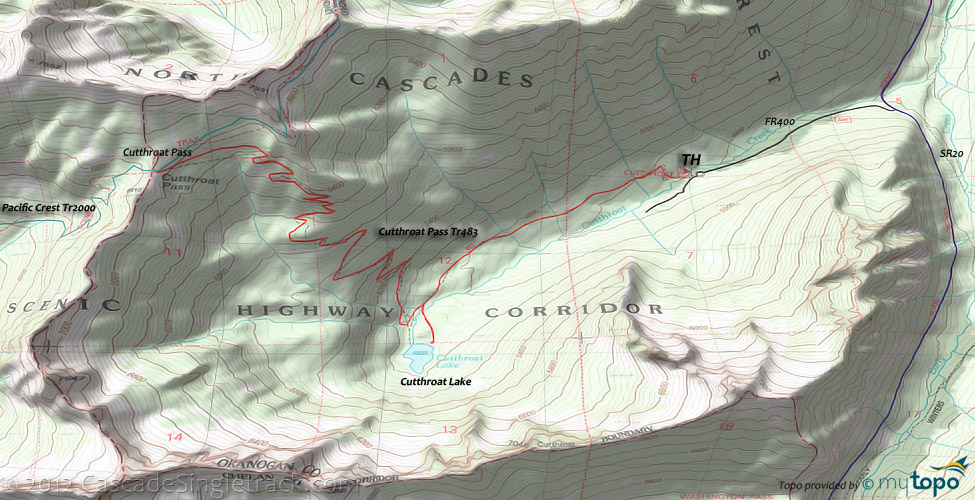 Cutthroat Pass Trail #483 Topo Map
