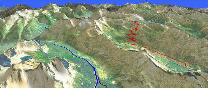 3D view of Cutthroat Pass Trail #483