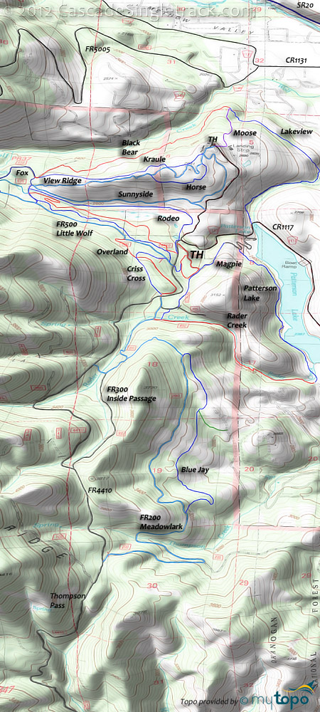 Sun Mountain Ski Resort Trail Topo Map