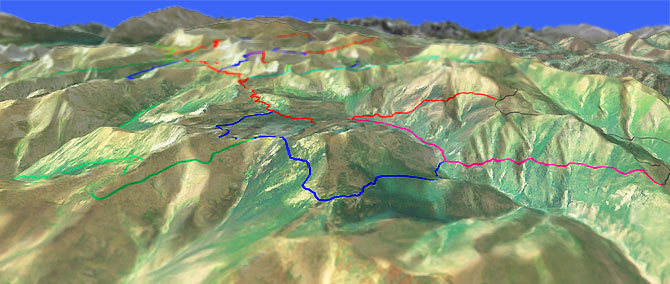 3D view of Uno Peak Trail 1260