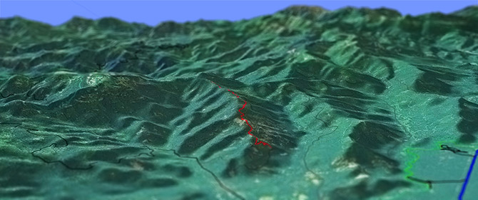 3D view of Golden Stairs Trail #1092