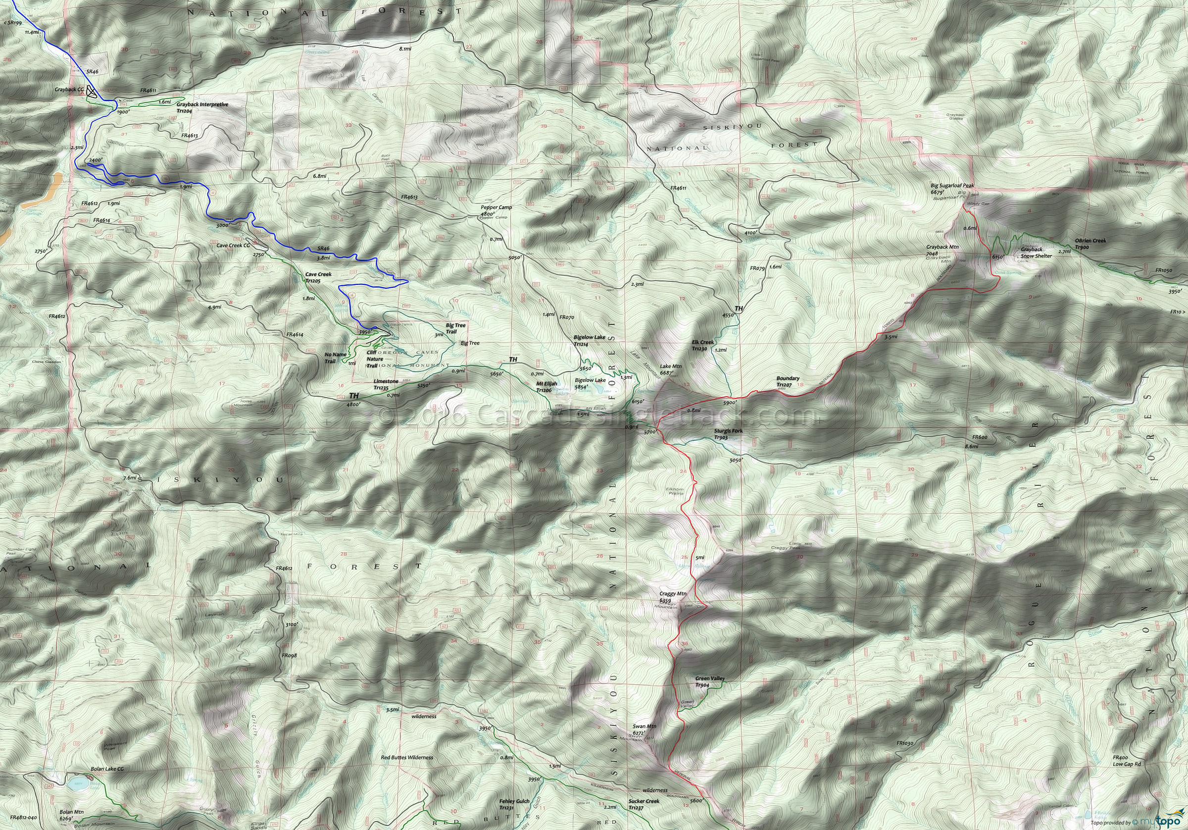  Mt Elijah Tr1206 Area Topo Map