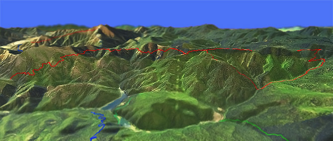 3D view of Little Grayback Trail #921