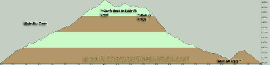 Mule Mountain to Mule Creek CW Loop Elevation Profile
