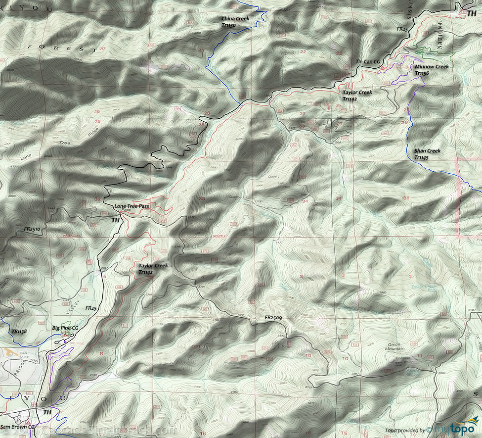 Taylor Creek #1142 Trail Topo Map