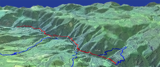 3D view of Brice Creek Trail #1403